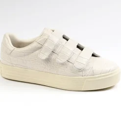 STREET LIFE Baskets Femme Avec Effet Croco Blanc|Femme Baskets, Sneakers