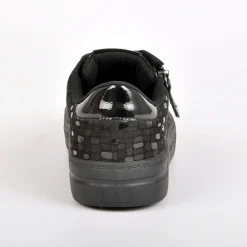 SCALINA Baskets Femme Avec Zip Pratique Sur Le Cote Noir|Femme Chaussures Confort