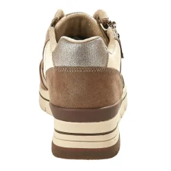SCALINA Baskets Femme Beige Avec Fermeture Eclair |Femme Chaussures Confort