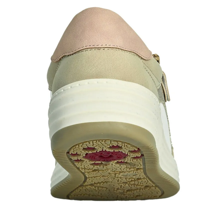 RELIFE Baskets Femme Beige Avec Fermeture Eclair |Femme Chaussures Confort