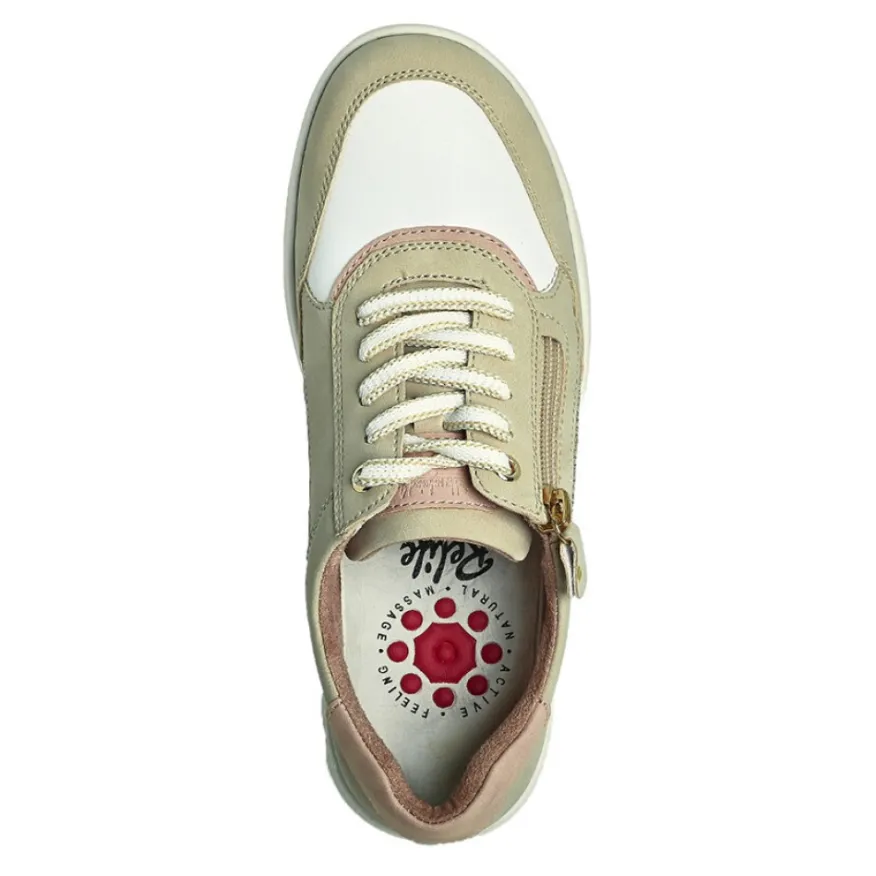 RELIFE Baskets Femme Beige Avec Fermeture Eclair |Femme Chaussures Confort