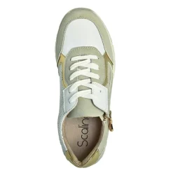 SCALINA Baskets Femme Blanc Et Beige |Femme Chaussures Confort