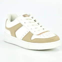 STREET LIFE Baskets Femme Blanc Et Beige |Femme Baskets, Sneakers