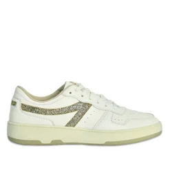 STREET LIFE Baskets Femme Blanc Et Dore A Paillettes |Femme Baskets, Sneakers