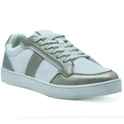 STREET LIFE Baskets Femme Blanc Et Dore |Femme Baskets, Sneakers