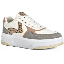 STREET LIFE Baskets Femme Blanc Motif Leopard |Femme Baskets, Sneakers
