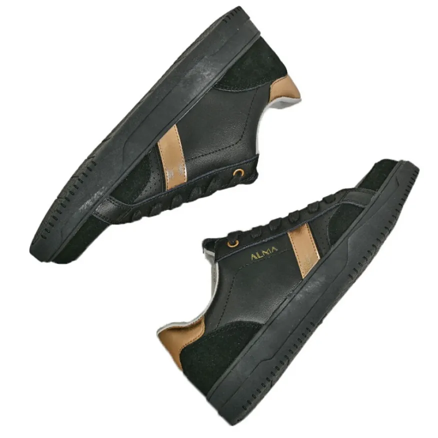 ALMA Baskets Femme En Cuir Noir |Femme Baskets, Sneakers