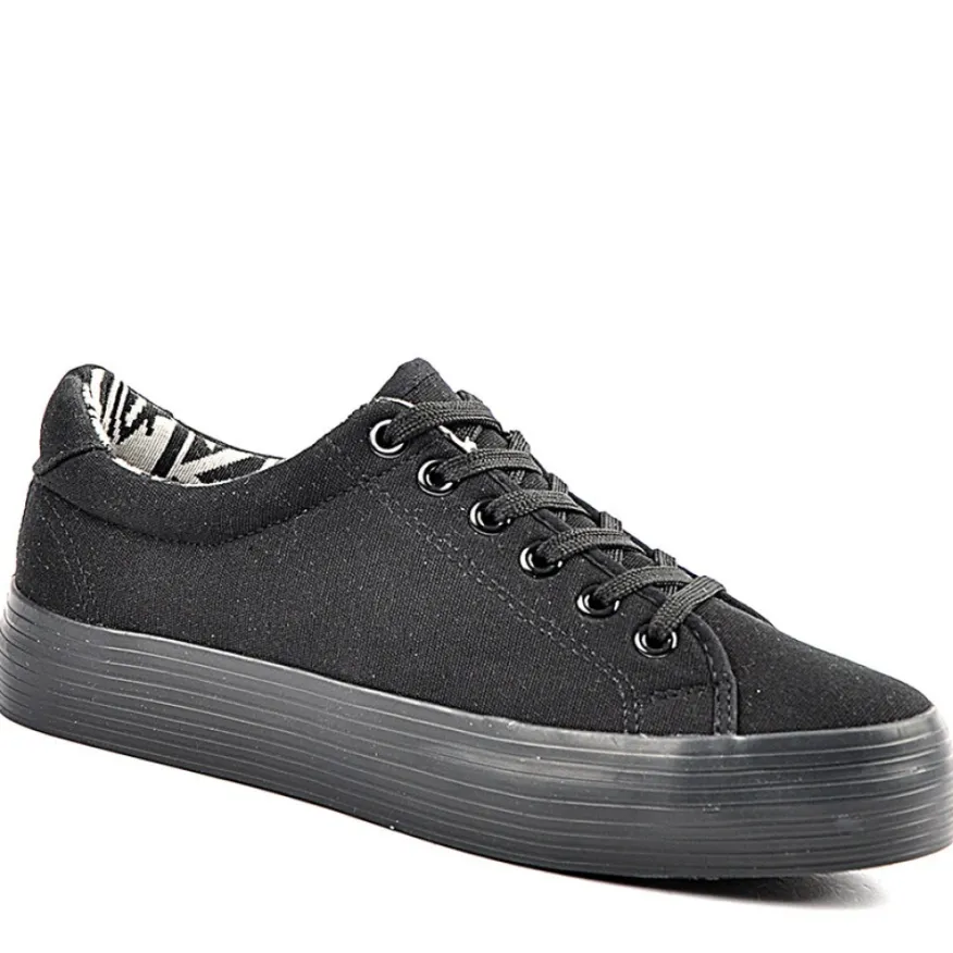 ADEIA Baskets Femme En Toile Noire |Femme Baskets, Sneakers