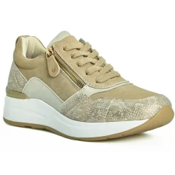LADY CONFORT Baskets Femme Marron A Semelle Amovible |Femme Chaussures Confort