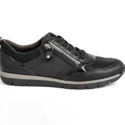 RELIFE Baskets Femme Noir Avec Effet Python |Femme Chaussures Confort