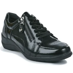 SCALINA Baskets Femme Vernies Noires |Femme Chaussures Confort