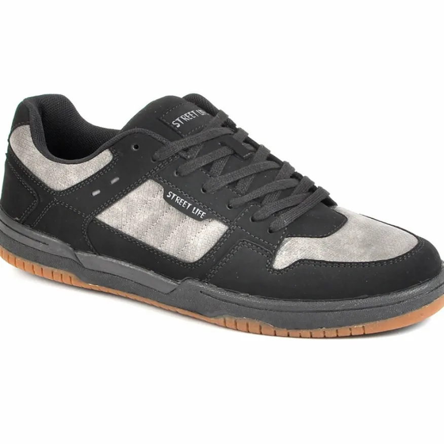 STREET LIFE Baskets Homme Aspect Velours Noir|Homme Baskets, Sneakers