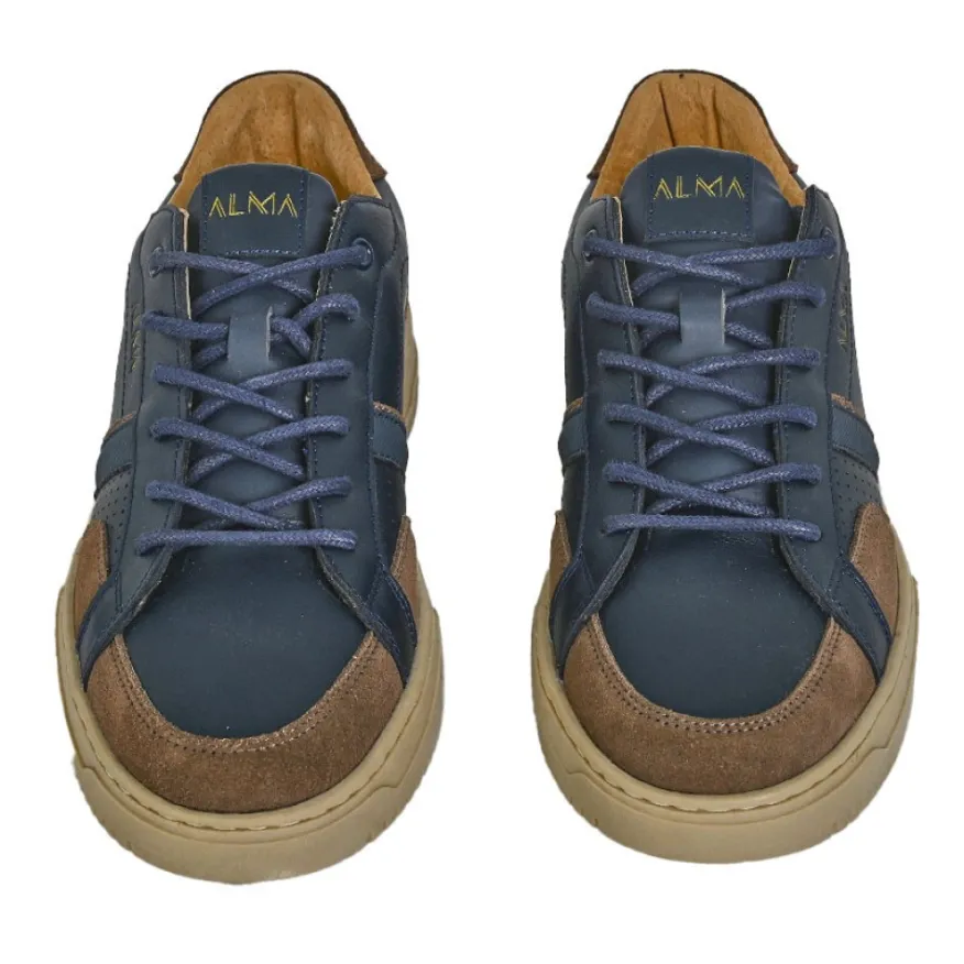 ALMA Baskets Homme En Cuir Bleu Marine |Homme Baskets, Sneakers