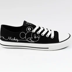MICKEY Baskets Femme En Toile Noire|Femme Baskets, Sneakers