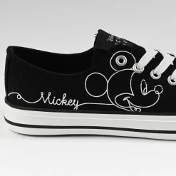 MICKEY Baskets Femme En Toile Noire|Femme Baskets, Sneakers