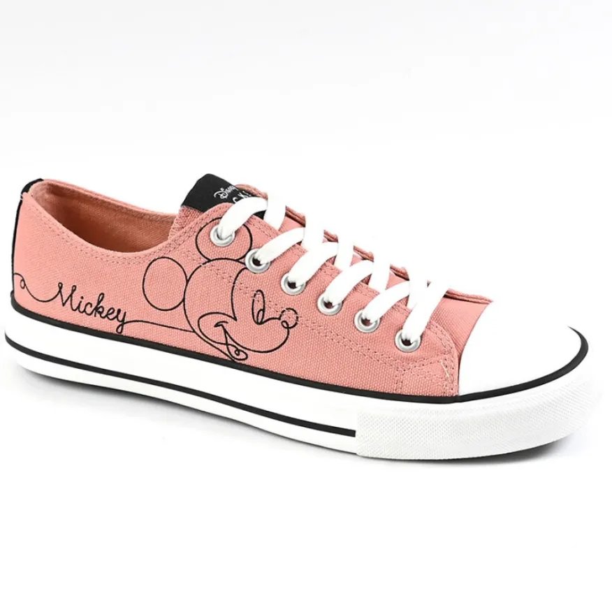 MICKEY Baskets Femme En Toile Rose|Femme Baskets, Sneakers