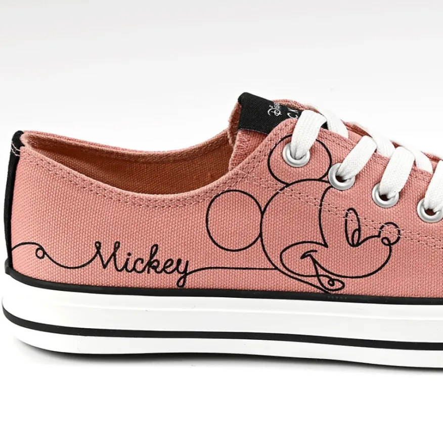 MICKEY Baskets Femme En Toile Rose|Femme Baskets, Sneakers