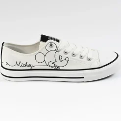 MICKEY Baskets Femme En Toile Blanche|Femme Baskets, Sneakers