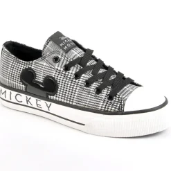 MICKEY Baskets Femme Toile Motif Prince De Galles|Femme Baskets, Sneakers