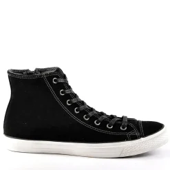 CARDIFF Baskets Montantes Aspect Velours Noir|Homme Baskets, Sneakers