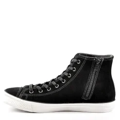 CARDIFF Baskets Montantes Aspect Velours Noir|Homme Baskets, Sneakers