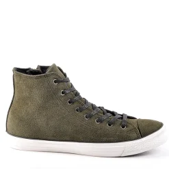 CARDIFF Baskets Montantes Aspect Velours Kaki|Homme Baskets, Sneakers