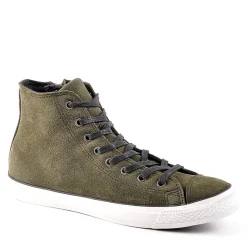 CARDIFF Baskets Montantes Aspect Velours Kaki|Homme Baskets, Sneakers