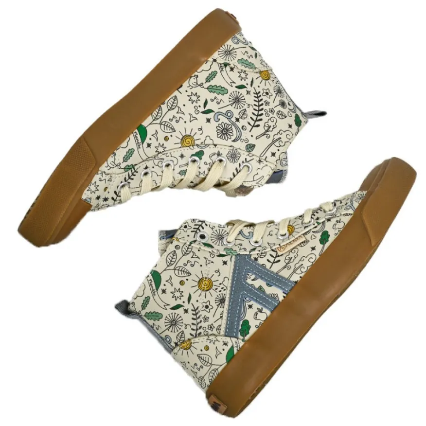 ALMA PLANETE Baskets Montantes Femme Beige A Motifs Alma|Femme Baskets, Sneakers