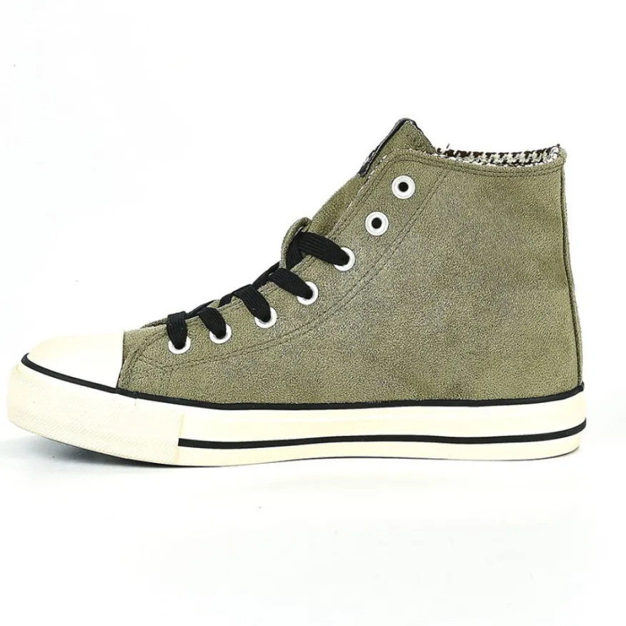 MICKEY Baskets Montantes Femme Kaki |Femme Baskets, Sneakers