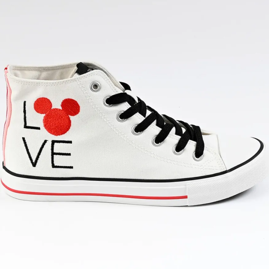 MICKEY Baskets Montantes Femme Blanc|Femme Baskets, Sneakers