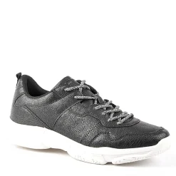 GIRL TIME Baskets Sneakers Bi-Matieres Noir|Femme Baskets, Sneakers