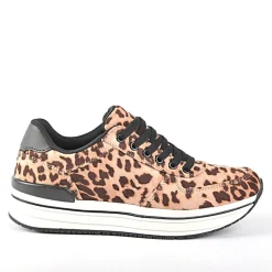 GIRL TIME Baskets Sneakers Leopard|Femme Baskets, Sneakers
