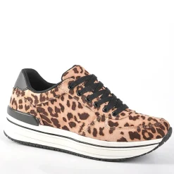 GIRL TIME Baskets Sneakers Leopard|Femme Baskets, Sneakers