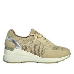 SCALINA Baskets Sneakers Beige|Femme Chaussures Confort