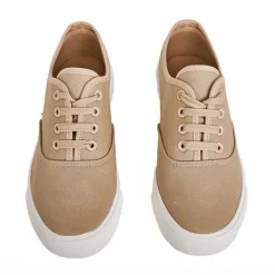 STREET LIFE Baskets / Tennis En Toile Beige Lacets Elastiques |Femme Baskets, Sneakers