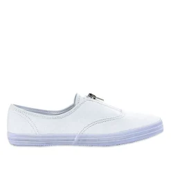 STREET LIFE Baskets Tennis En Toile Blanche Avec Fermeture Eclair / Zip |Femme Baskets, Sneakers