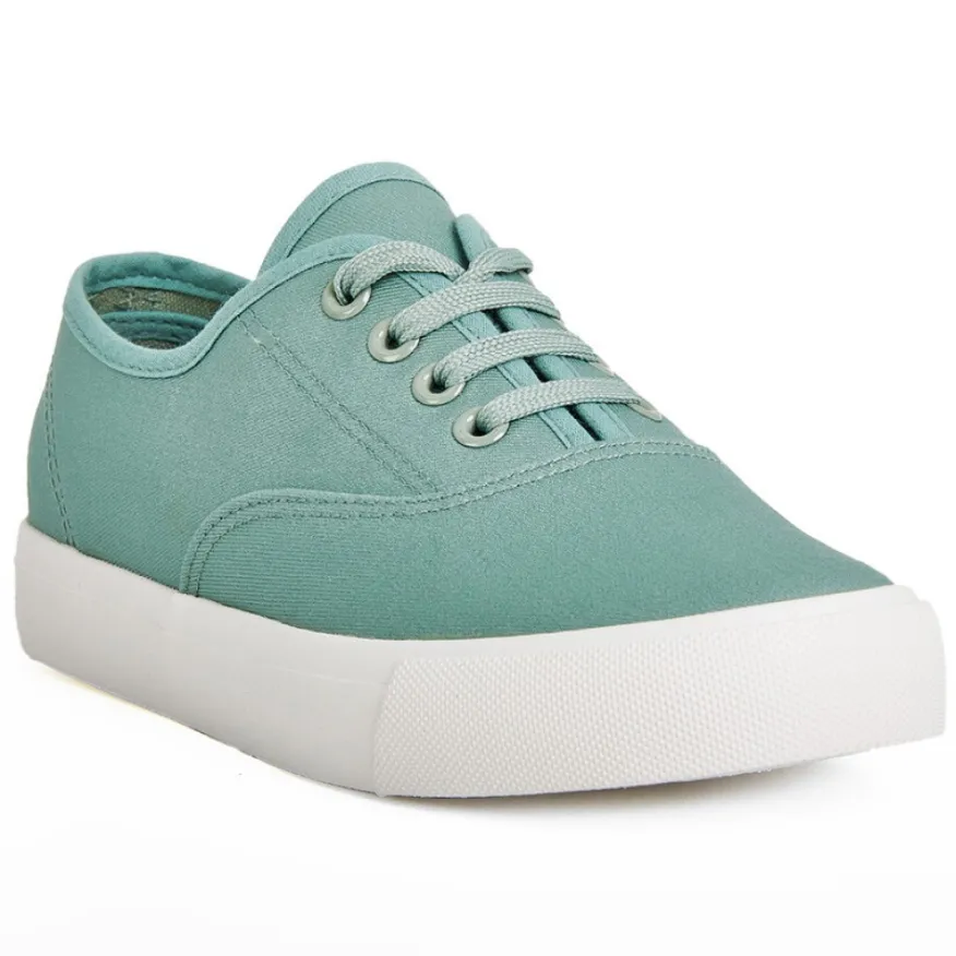 STREET LIFE Baskets / Tennis En Toile Vert Lacets Elastiques |Femme Baskets, Sneakers