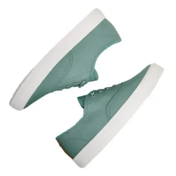 STREET LIFE Baskets / Tennis En Toile Vert Lacets Elastiques |Femme Baskets, Sneakers