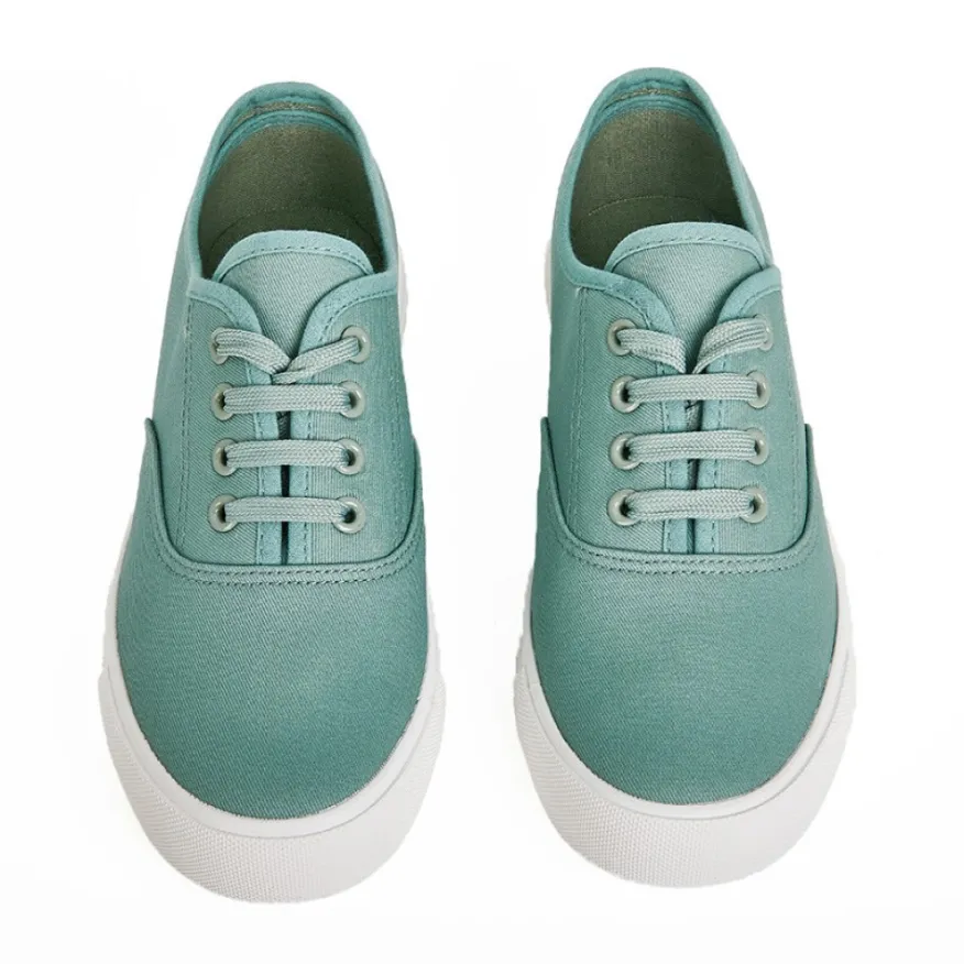 STREET LIFE Baskets / Tennis En Toile Vert Lacets Elastiques |Femme Baskets, Sneakers