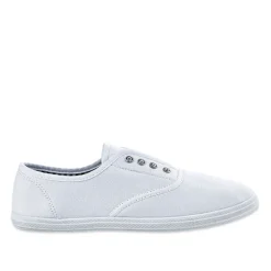 STREET LIFE Baskets Tennis Femme En Toile Blanche Avec Strass |Femme Baskets, Sneakers