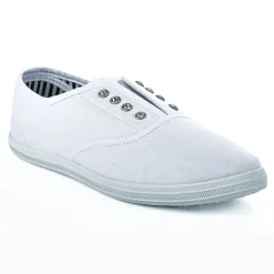 STREET LIFE Baskets Tennis Femme En Toile Blanche Avec Strass |Femme Baskets, Sneakers
