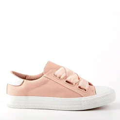 GIRL TIME Baskets Tennis Toile Avec Lacets Fantaisies Rose|Femme Baskets, Sneakers