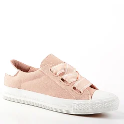 GIRL TIME Baskets Tennis Toile Avec Lacets Fantaisies Rose|Femme Baskets, Sneakers