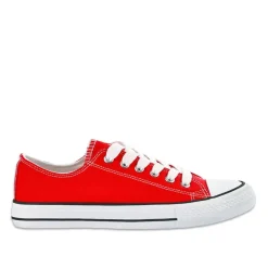 STREET LIFE Baskets Tennis Toile Rouge|Femme Baskets, Sneakers