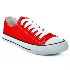 STREET LIFE Baskets Tennis Toile Rouge|Femme Baskets, Sneakers