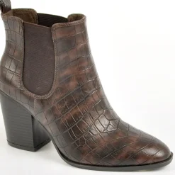 VICE VERSA Boots Femme Avec Effet Croco Marron|Femme Boots, Bottines