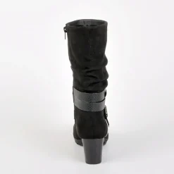 SCALINA Bottes A Talons Avec Brides Chevilles Noir|Femme Chaussures Confort