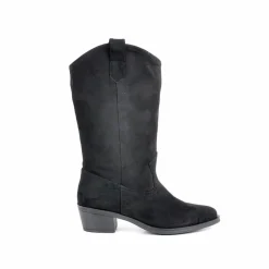 VICE VERSA Bottes A Talons Style Western Noir|Femme Bottes, Cuissardes