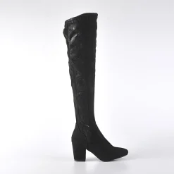 VICE VERSA Bottes Cuissardes Avec Effet Reptile Noir|Femme Bottes, Cuissardes