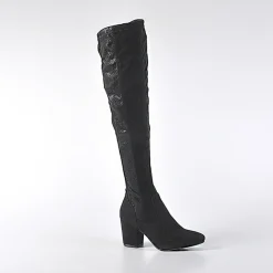 VICE VERSA Bottes Cuissardes Avec Effet Reptile Noir|Femme Bottes, Cuissardes